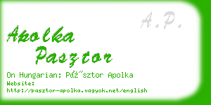 apolka pasztor business card
